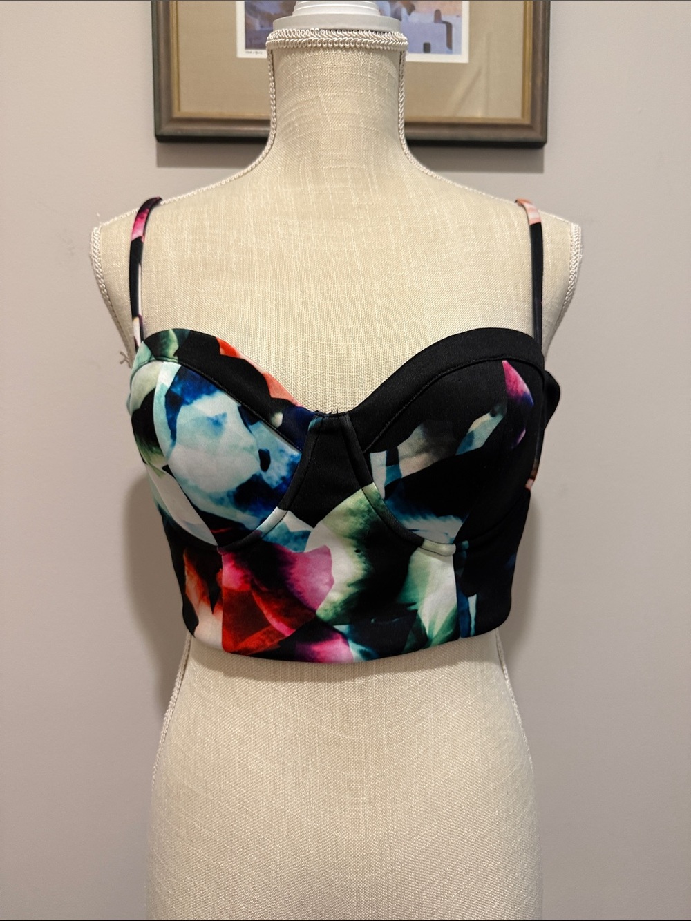 NWT Bebe snow flower bralette top